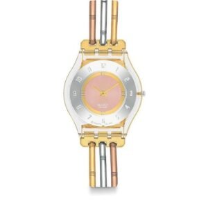 montre femme swatch classic tri gold sfk240